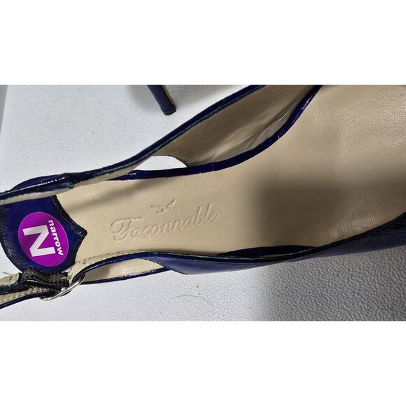 Faconnable Women’s Slingback Royal Blue Heeled Shoes Sz 6 N Made in Italy - Picture 4 of 9